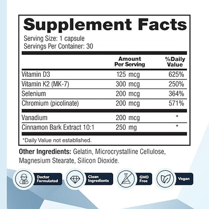 CinnaChroma Capsules – Advanced Cinnamon Supplement for Blood Sugar Support (30 Capsules – 1 Month Supply)