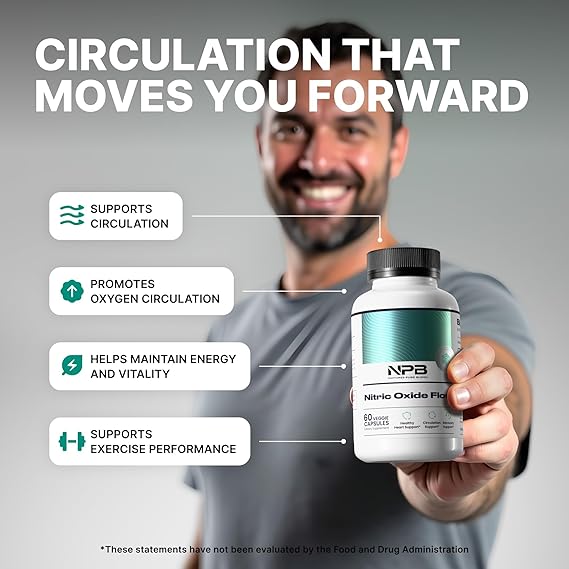 Nature's Pure Blend Nitric Oxide Supplements for Men – Advanced Circulation &amp; Performance Booster (Pack f 3)
