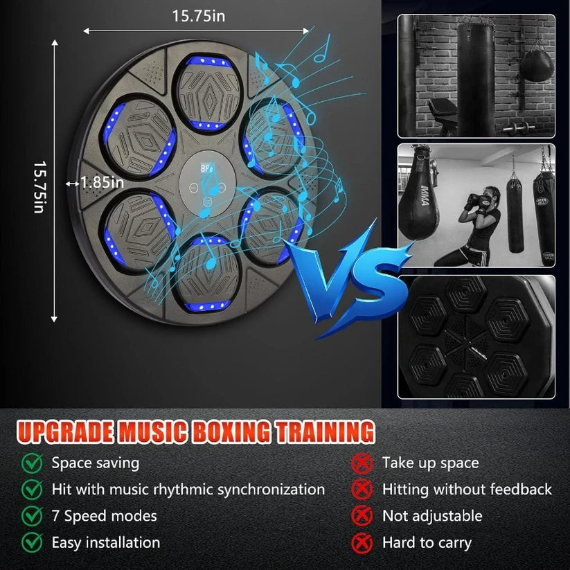 Smart Music Boxing Machine – Train Faster, Burn More Calories & Improve Reflexes
