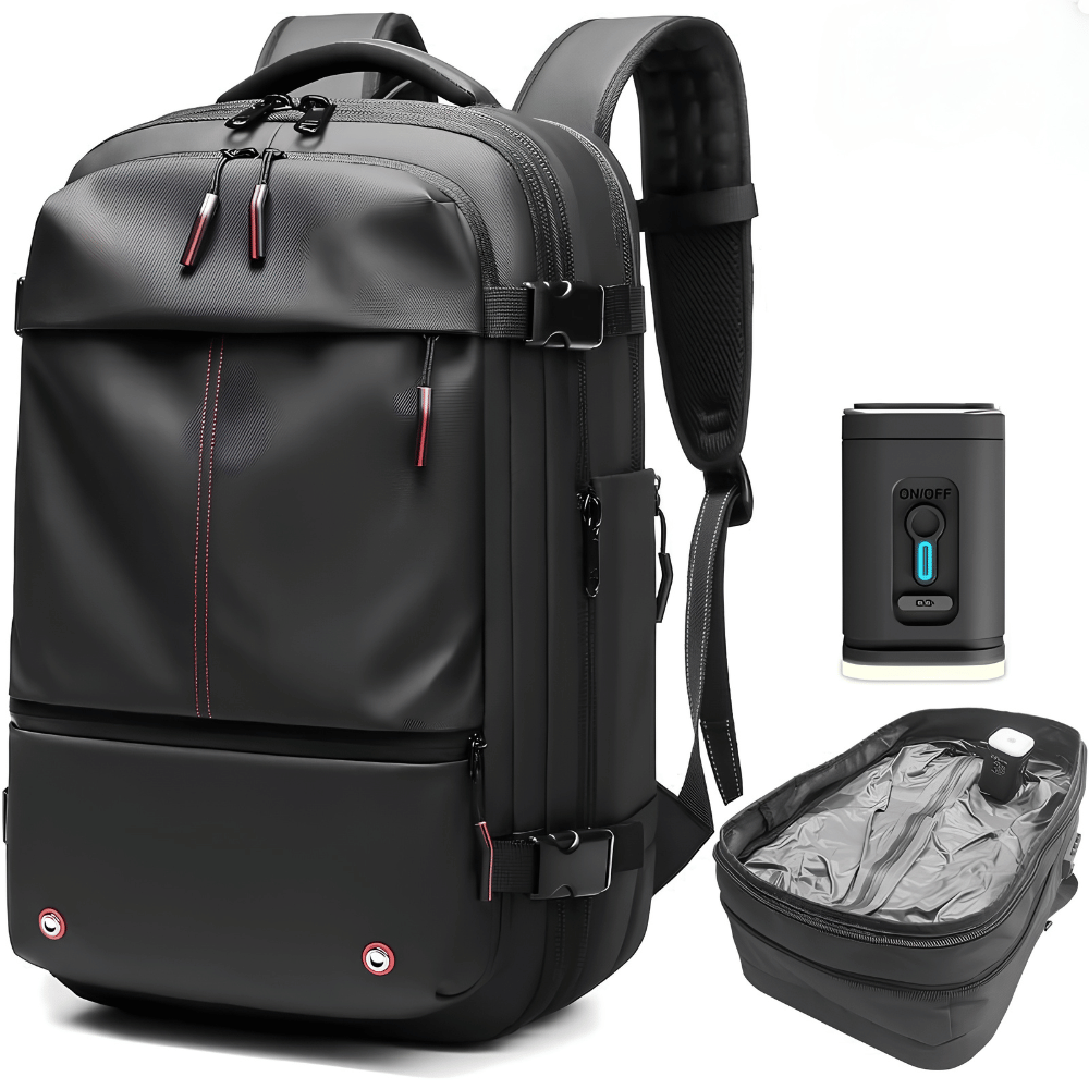 Smart Travel Backpack Set – Backpack, Vacuum Pump & Compression Bag