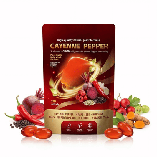 Cayenne Pepper Complex Softgels – Plant-Based Daily Wellness Formula with Turmeric