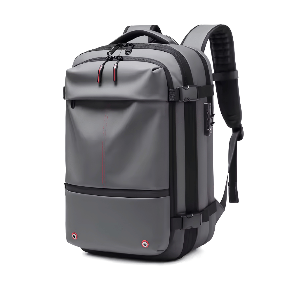 5-in-1 Smart Travel Backpack Set – Backpack, Neck Pillow, Eye Mask, Vacuum Pump & Compression Bag