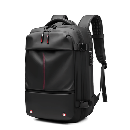 5-in-1 Smart Travel Backpack Set – Backpack, Neck Pillow, Eye Mask, Vacuum Pump & Compression Bag