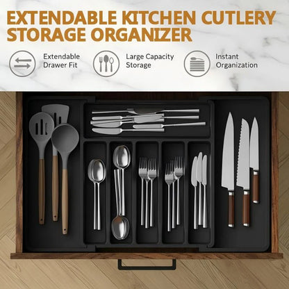 Expandable Kitchen Cutlery Organizer – Maximize Drawer Space & Keep Every Utensil Organized