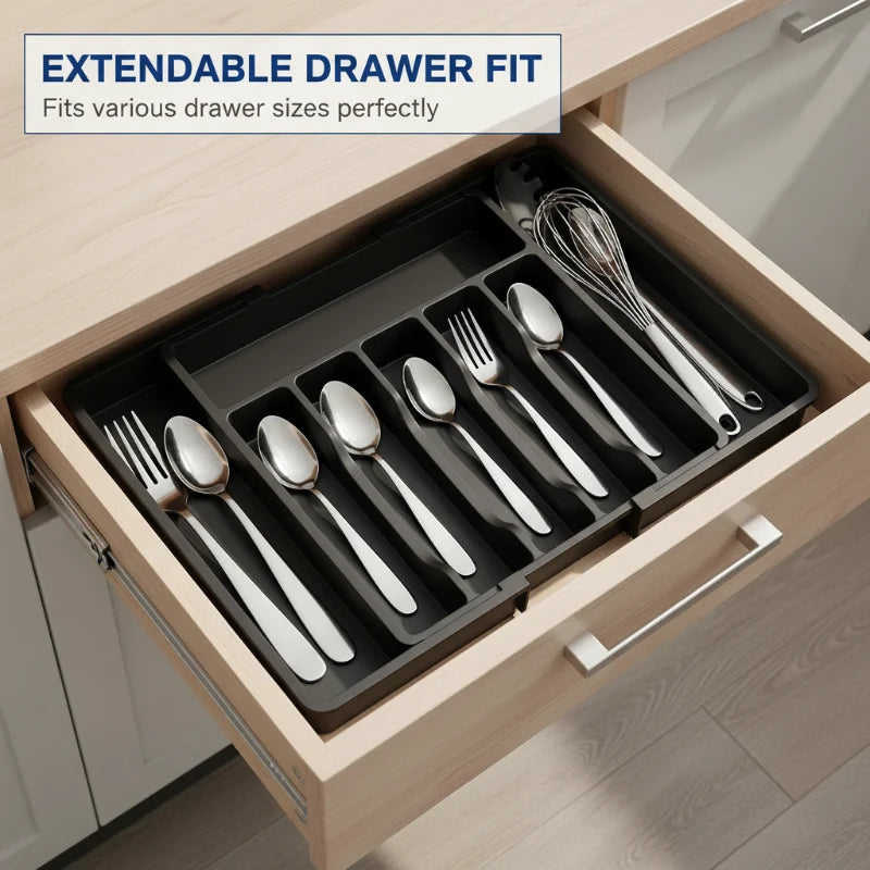 Expandable Kitchen Cutlery Organizer – Maximize Drawer Space & Keep Every Utensil Organized