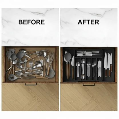 Expandable Kitchen Cutlery Organizer – Maximize Drawer Space & Keep Every Utensil Organized