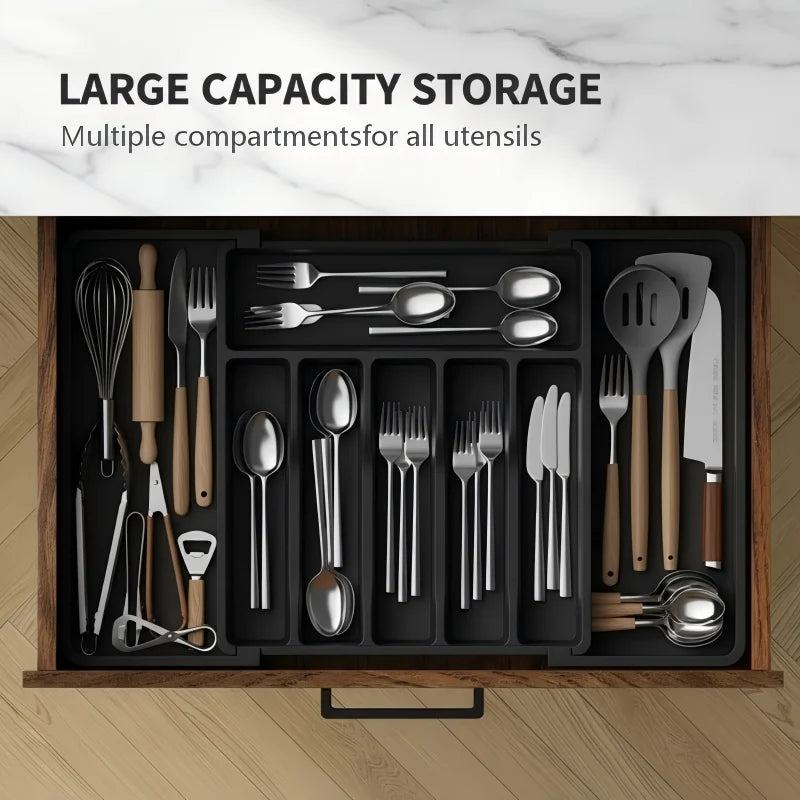Expandable Kitchen Cutlery Organizer – Maximize Drawer Space & Keep Every Utensil Organized
